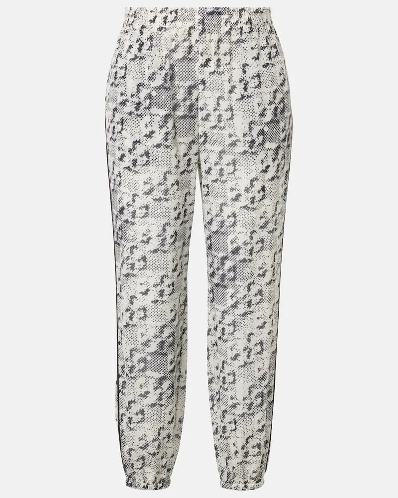 Tory Burch Pantaloni in seta e cotone con stampa Bianco