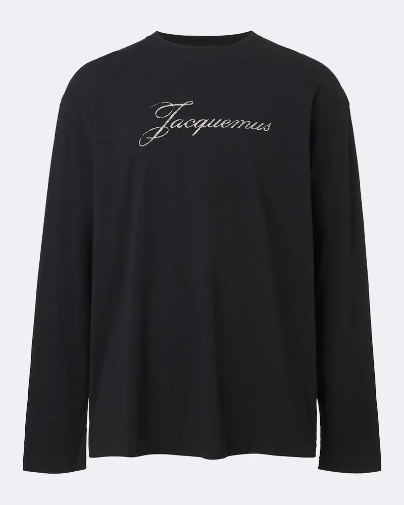Jacquemus T-shirt in jersey di cotone e canapa con logo Nero