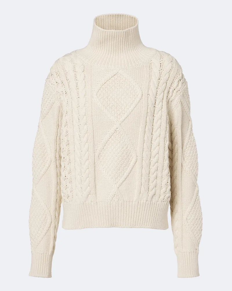 Nili Lotan Pullover Kimmy in cotone e cashmere a trecce Bianco