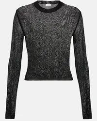 Saint Laurent Top in maglia a coste Nero