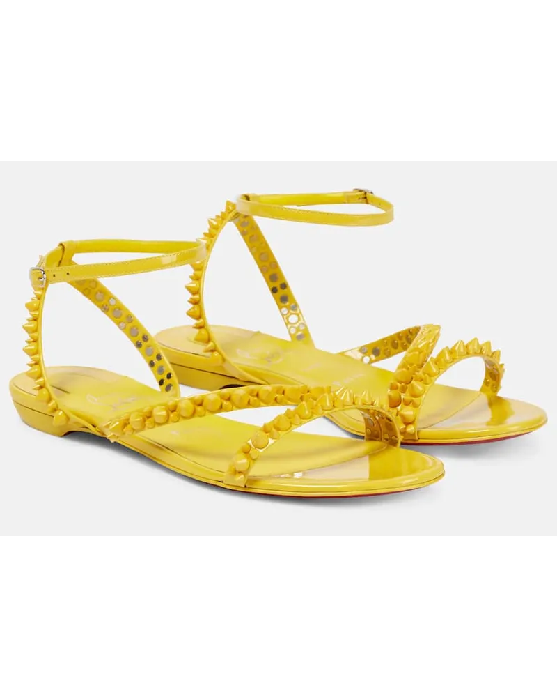 Christian Louboutin Sandali Mafaldina Spikes in pelle Giallo