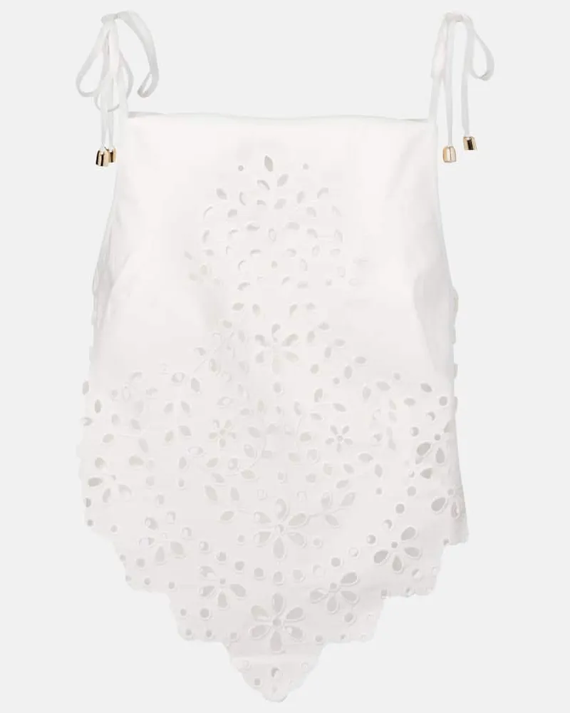 Self-Portrait Top in cotone Bianco