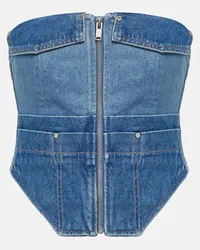 Dion Lee Top a corsetto Workwear in denim Blu