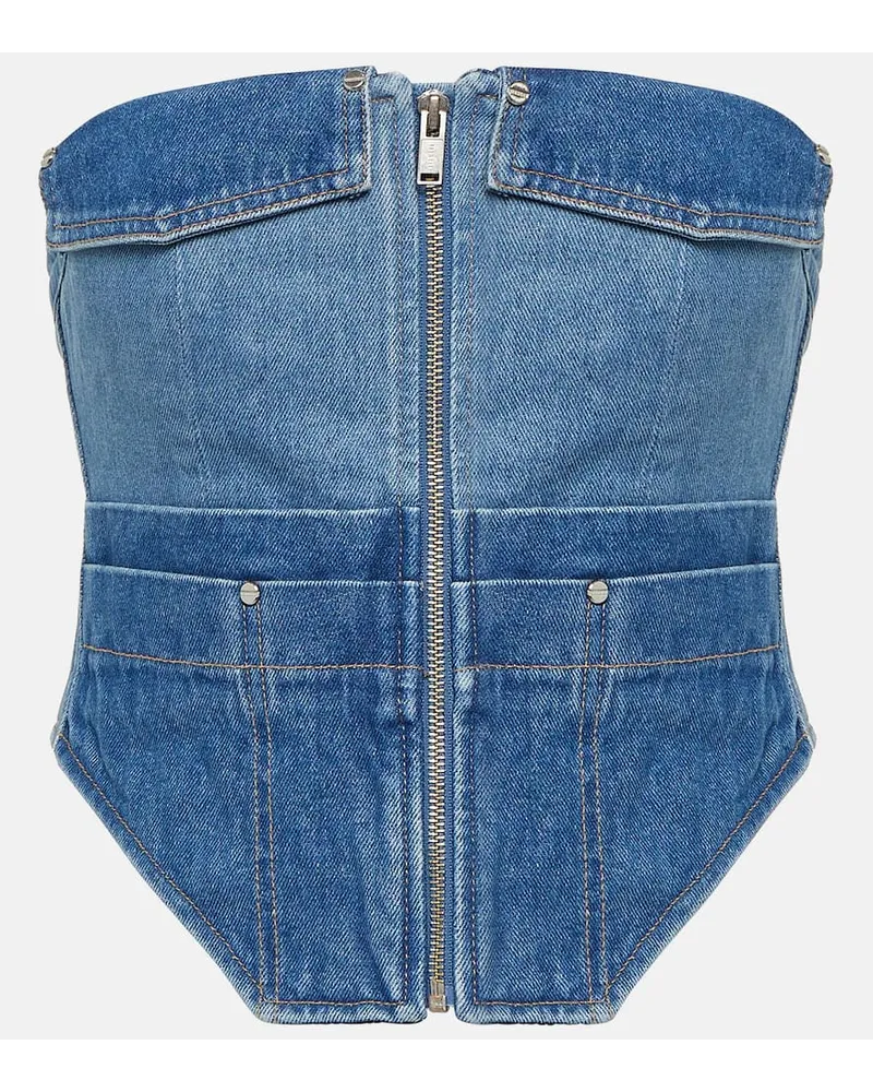 Dion Lee Top a corsetto Workwear in denim Blu