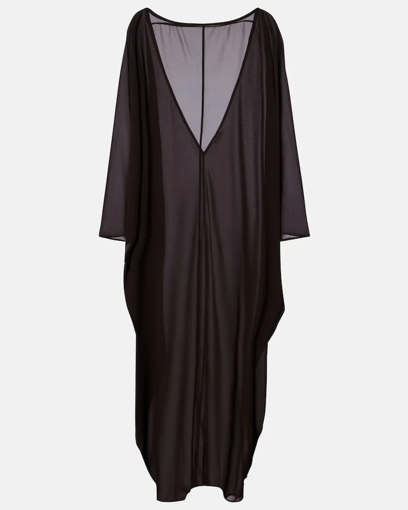 STAUD Abito lungo Nour in chiffon Marrone