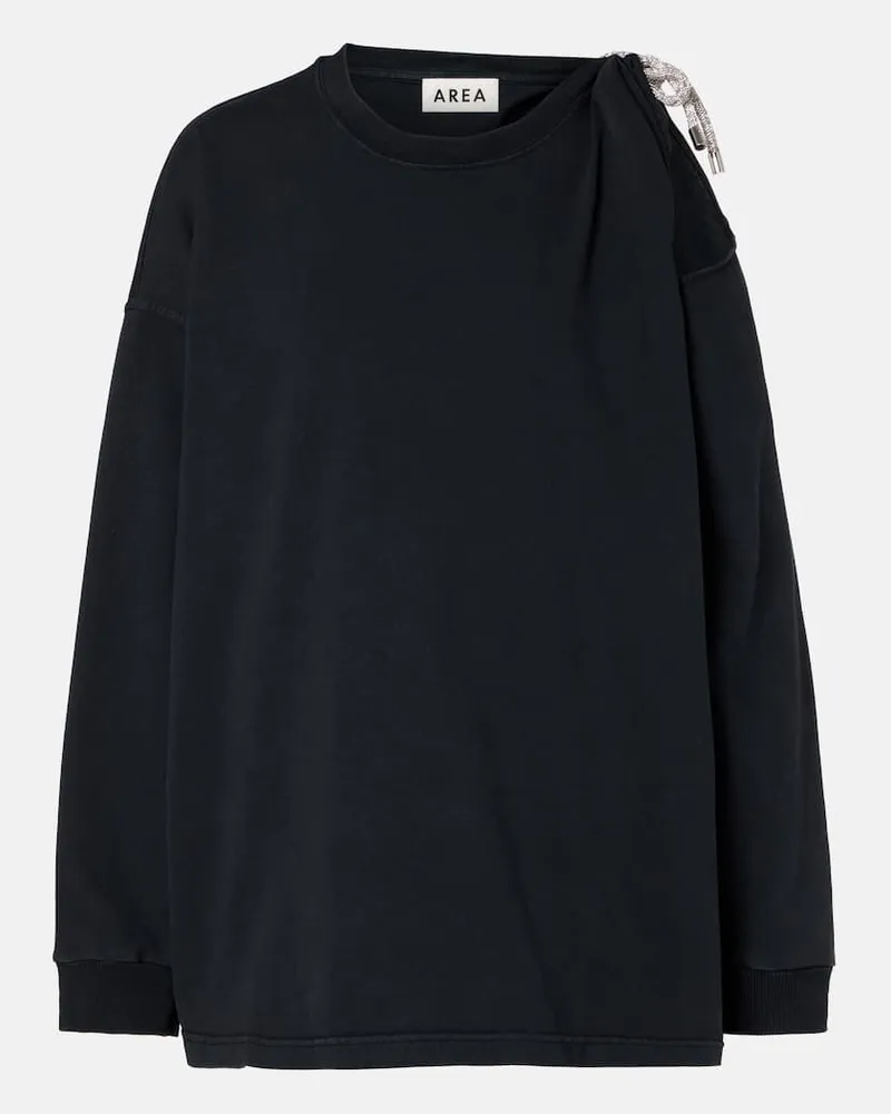 Area T-shirt in jersey di cotone con decorazioni Nero