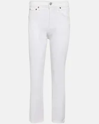 AGOLDE Jeans cropped Riley a vita alta Bianco