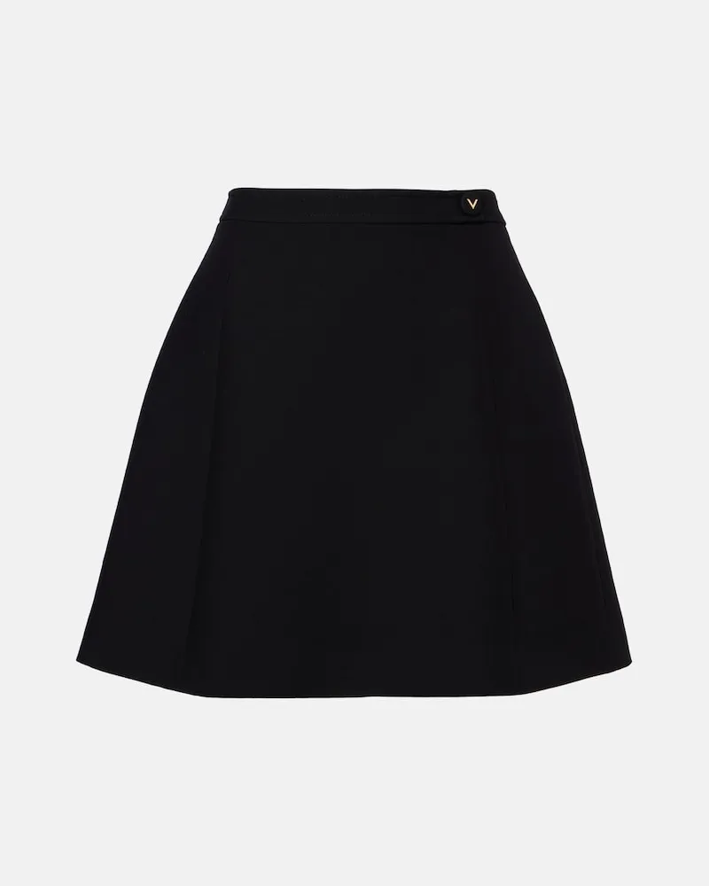 Valentino Garavani Minigonna in Crepe Couture Nero