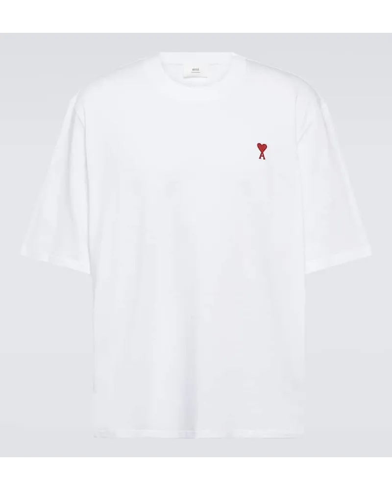 AMI Paris T-shirt Ami de CÅur in jersey di cotone Bianco