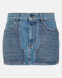 Area Minigonna di jeans con cristalli Blu