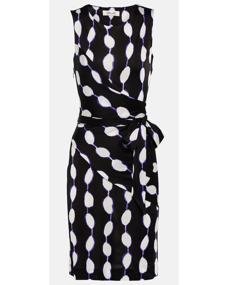 Diane von Furstenberg Miniabito Emina in jersey con stampa Nero