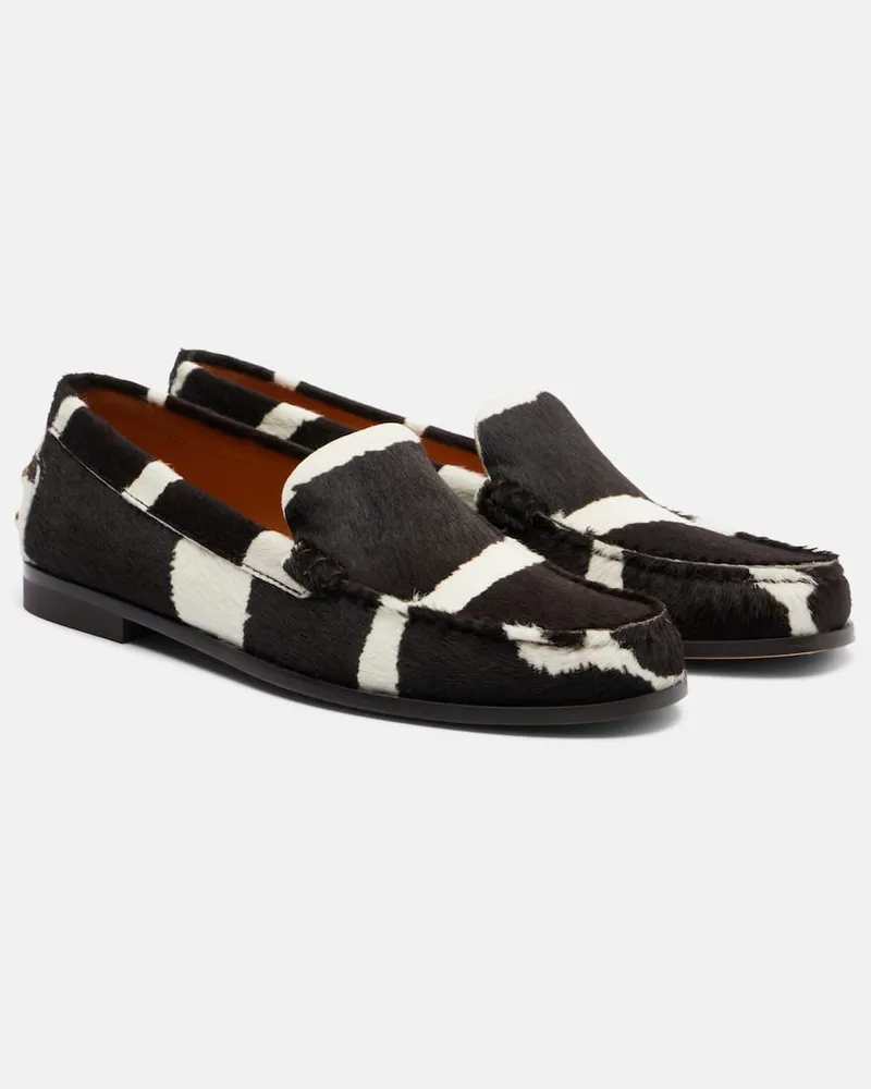 TOD'S Mocassini in cavallino con stampa Marrone