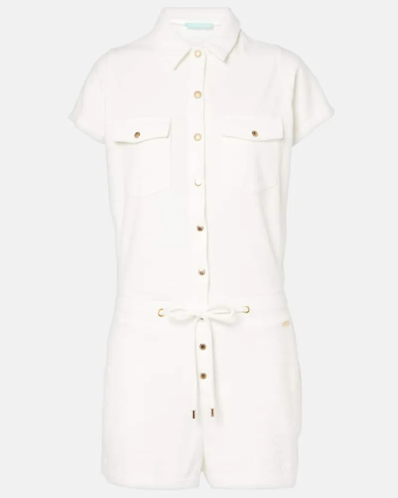 Melissa Odabash Jumpsuit Cheryl in misto cotone Bianco