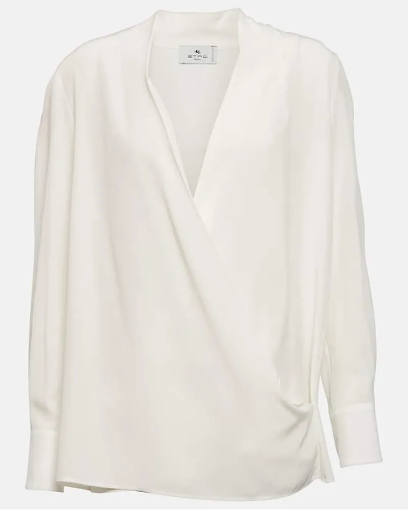 Etro Blusa in crÃªpe de chine di seta Beige