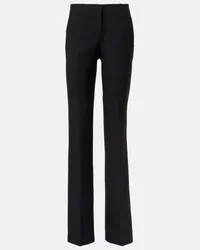 Alexander McQueen Pantaloni flared in lana Nero