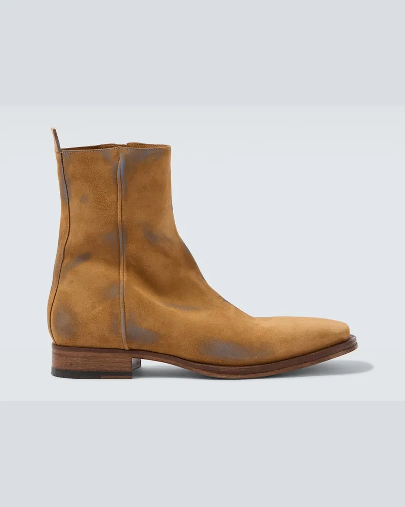 Acne Studios Stivaletti distressed in suede Beige