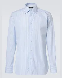 Ermenegildo Zegna Camicia in cotone Oxford a righe Bianco