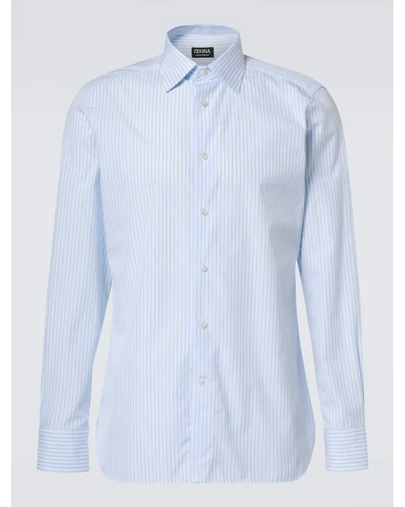 Ermenegildo Zegna Camicia in cotone Oxford a righe Bianco