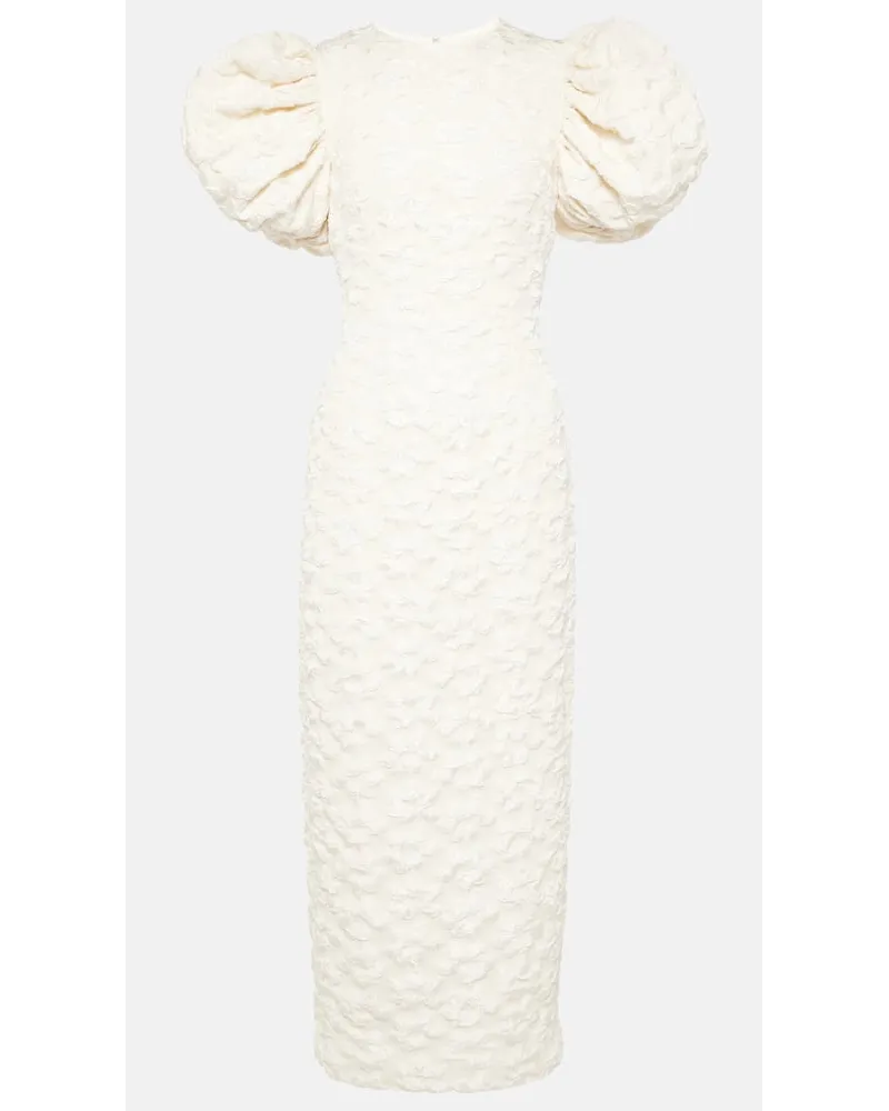ROTATE Birger Christensen Bridal - Abito midi in jacquard floreale Bianco