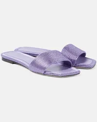 Jimmy Choo Sandali Clovis in raso con cristalli Viola