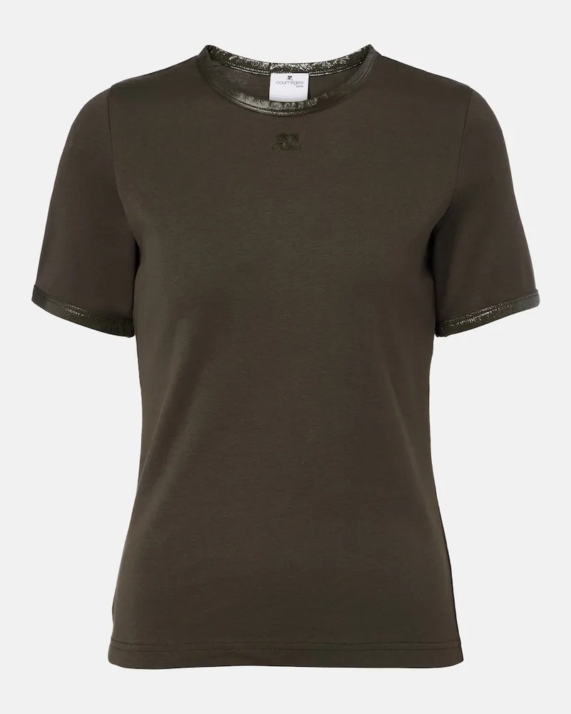 Courrèges CourrÃ¨ges T-shirt in misto cotone con logo Verde