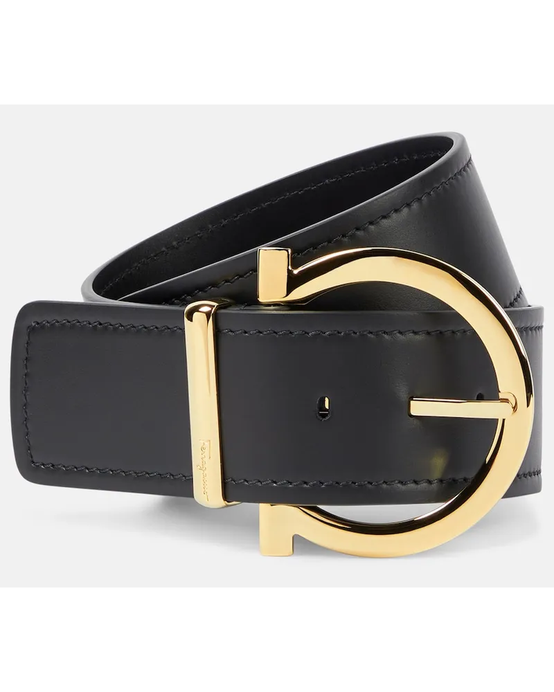 Ferragamo Cintura Gancini in pelle Nero