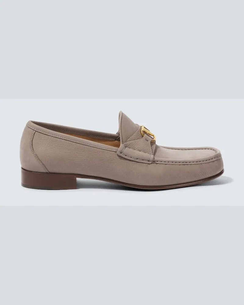 Valentino Garavani Mocassini VLogo in pelle Grigio