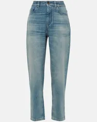 Brunello Cucinelli Jeans tapered a vita media Blu