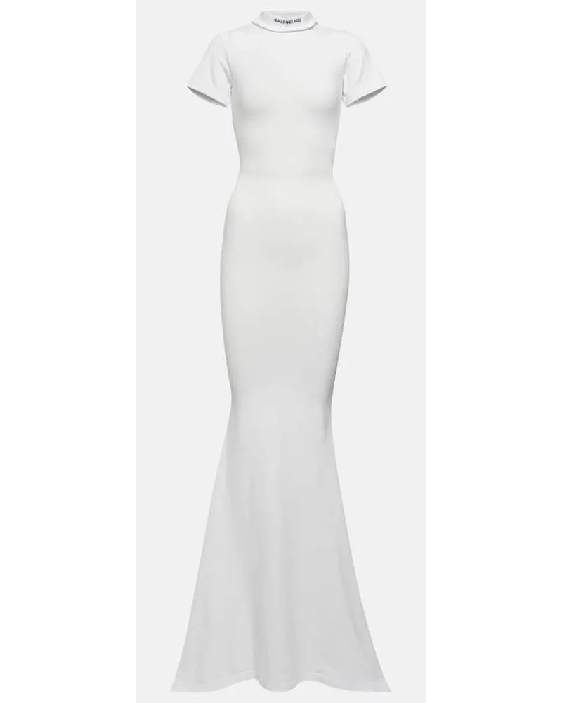 Balenciaga Maxi abito T-shirt in misto cotone Bianco