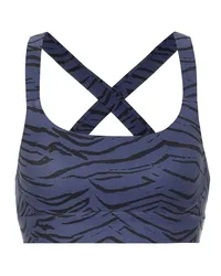 The Upside Top cropped a stampa zebra Blu