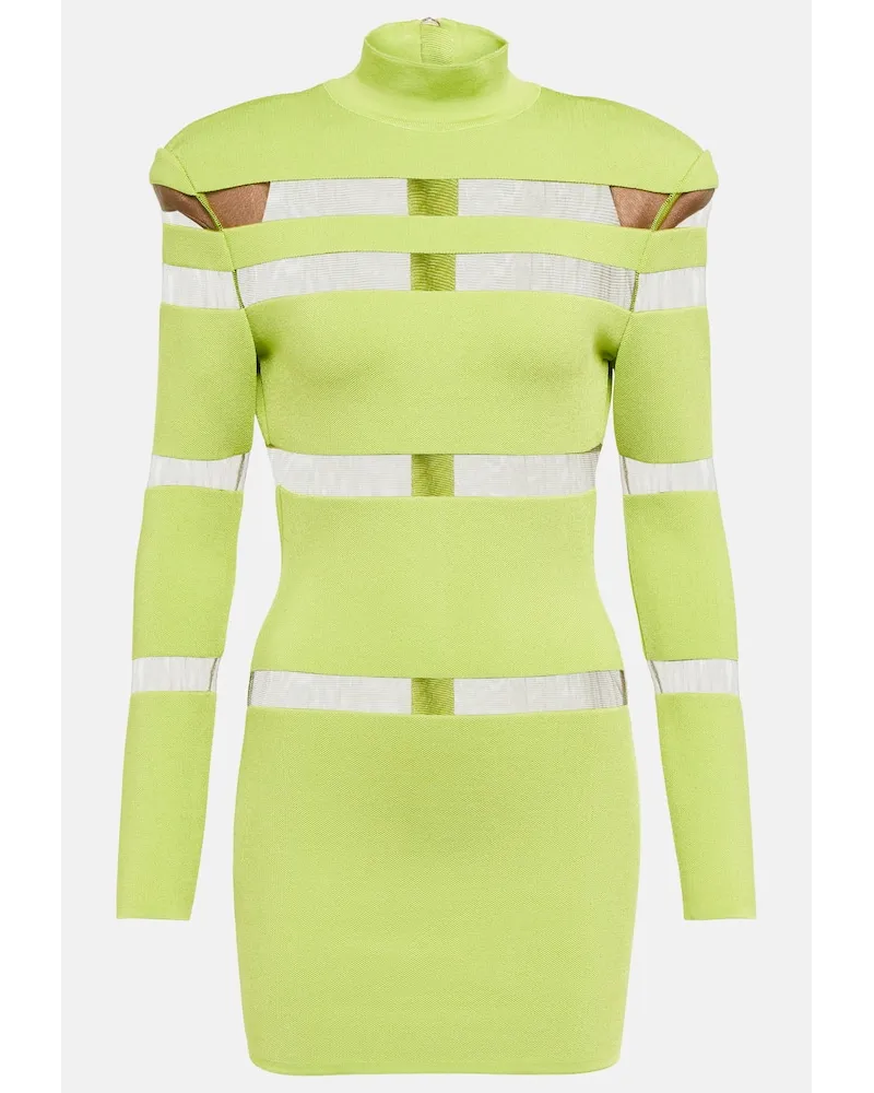 Balmain Miniabito con mesh Verde