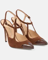 Alessandra Rich Pumps slingback in suede Marrone