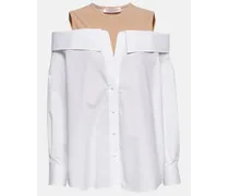 Camicia off-the-shoulder di cotone