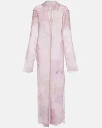 Acne Studios Abito midi in chiffon di cotone e seta Rosa