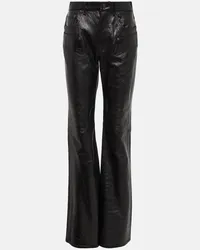 Acne Studios Pantaloni flared in pelle Nero