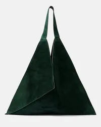 KHAITE Borsa Sara Medium in suede Verde