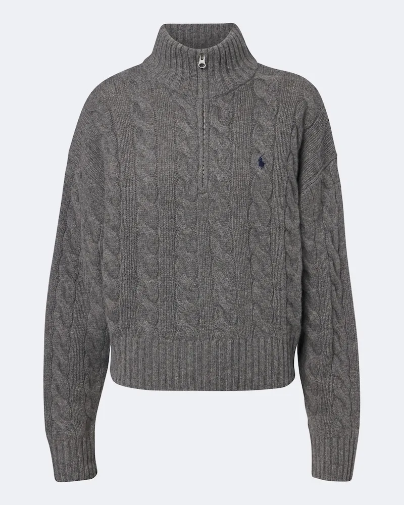 Ralph Lauren Pullover in misto lana a trecce Grigio
