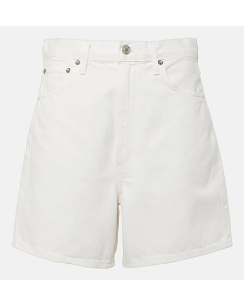 AGOLDE Shorts di jeans Stella a vita alta Bianco