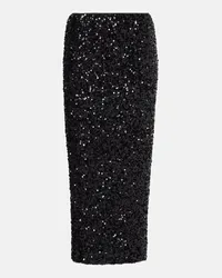 ROTATE Birger Christensen Gonna midi con paillettes Nero