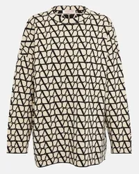 Valentino Garavani Pullover in lana Toile Iconographe Beige