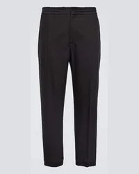 Berluti Pantaloni tapered in lana e cotone Nero