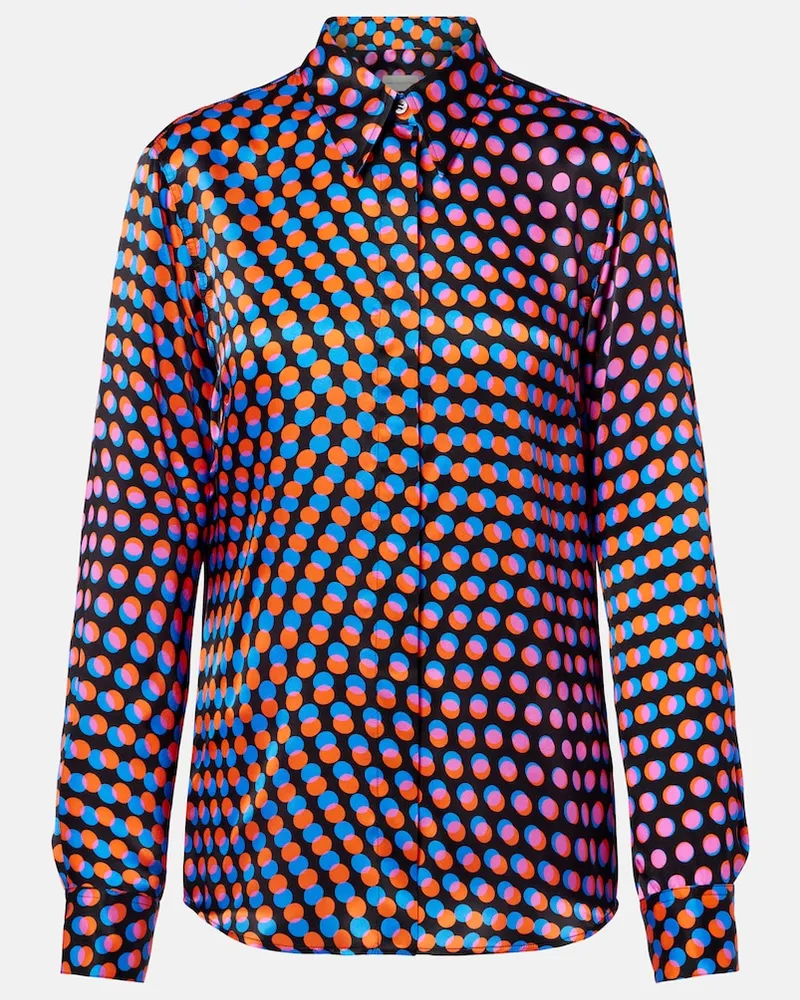 Dries van Noten Camicia in seta a pois Nero