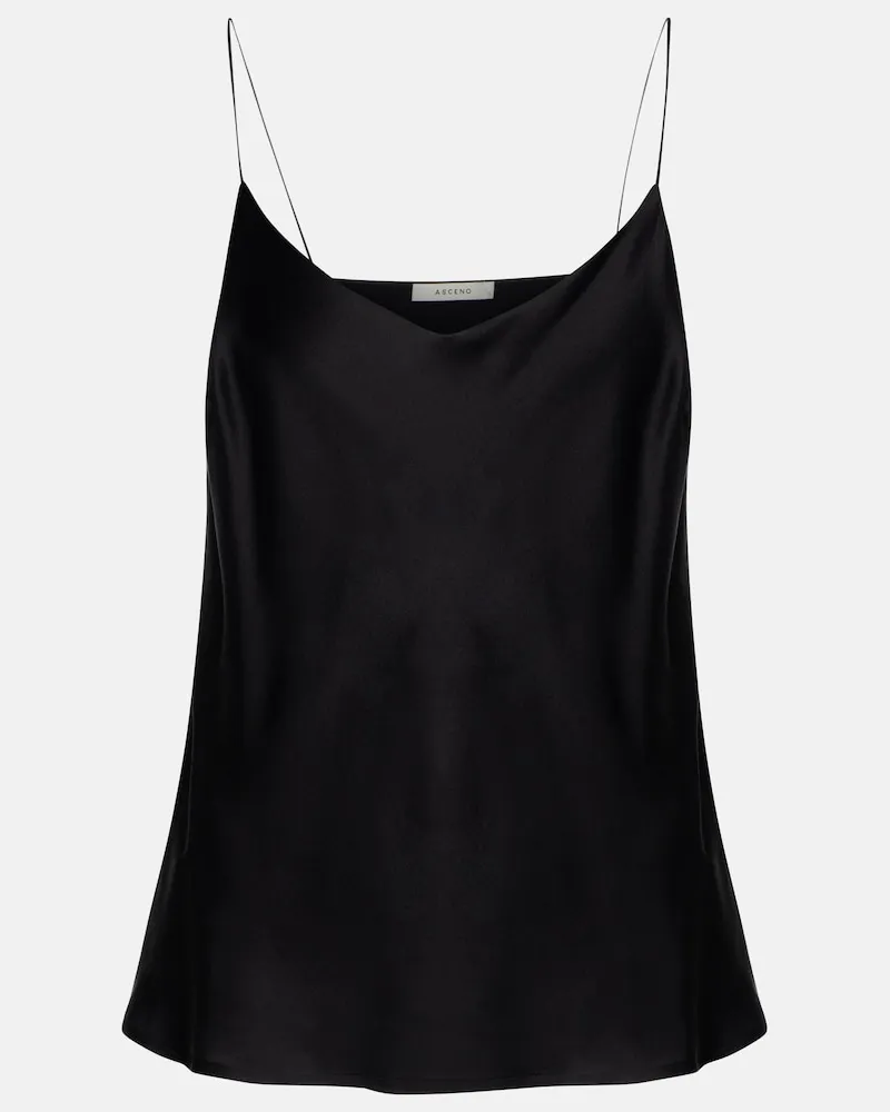 ASCENO Camisole Milos in raso di seta Nero