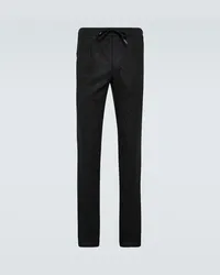 Thom Sweeney Pantaloni regular in flanella di lana Grigio