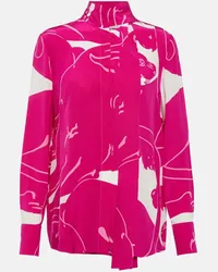 Valentino Garavani Blusa in seta con stampa Rosa