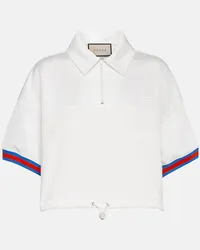 Gucci Camicia cropped in jersey Bianco