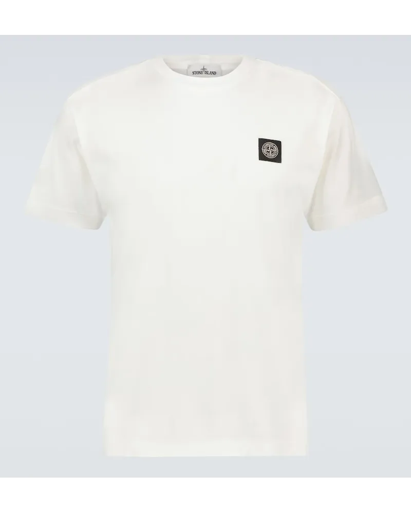 Stone Island T-shirt Compass in jersey di cotone Bianco