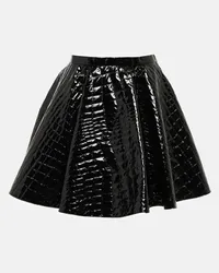 Alaïa Alaïa Minigonna con pince e stampa coccodrillo Nero