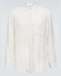 Saint Laurent Camicia in cotone a righe Beige