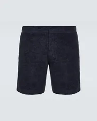 Orlebar Brown Shorts Bulldog in spugna di cotone Blu